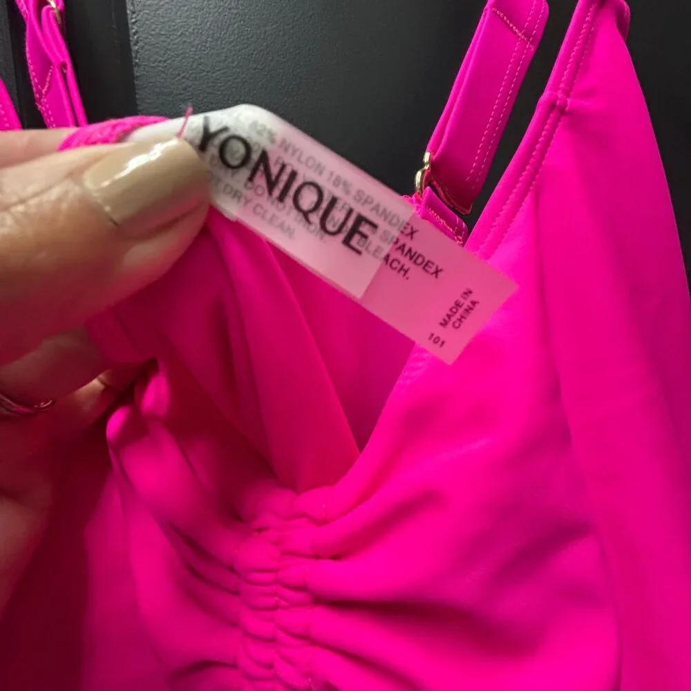 YONIQUE Swimsuit Swimdress Hot Pink 22W - Picture 4 of 5